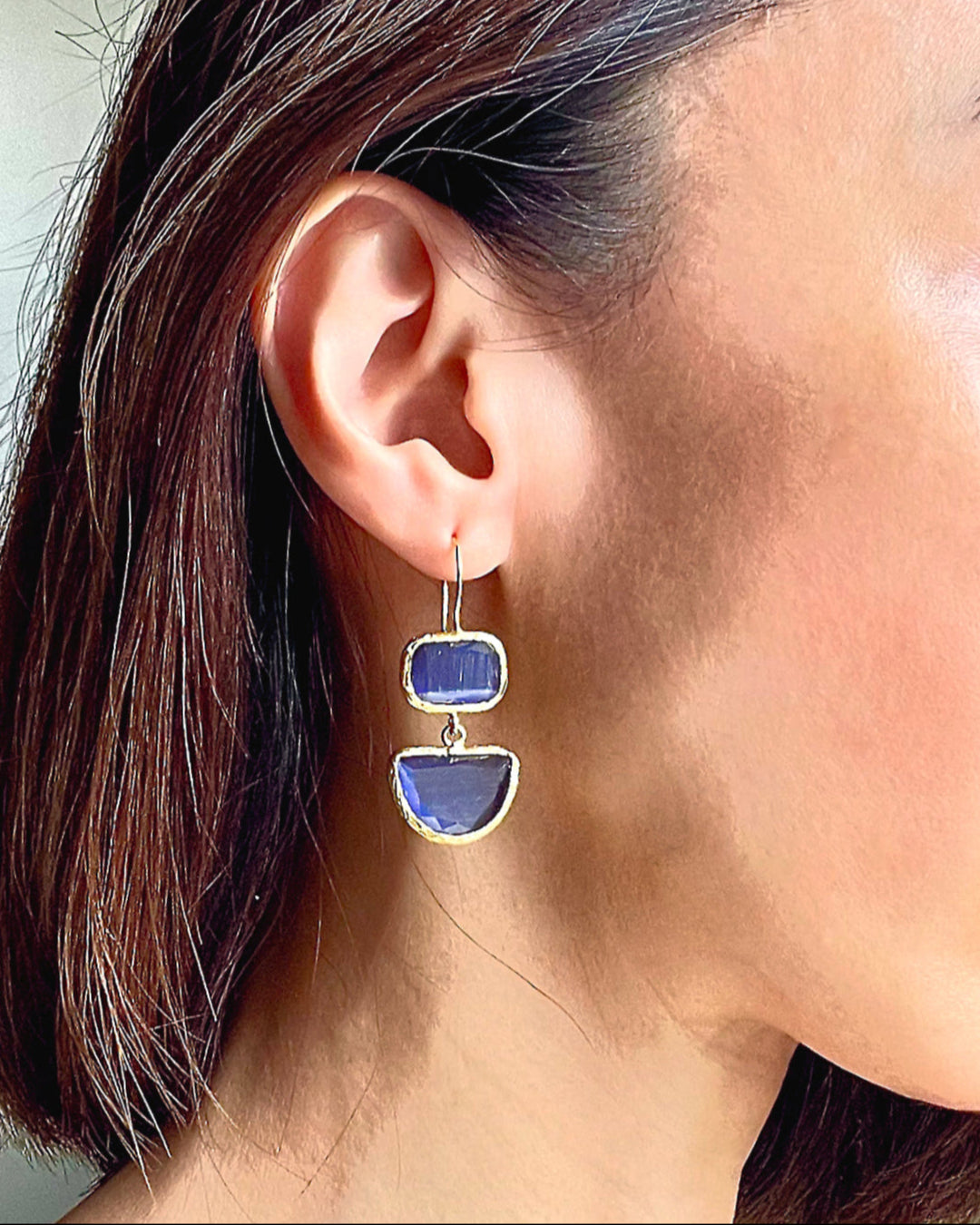 Double Geometric Swing Earrings