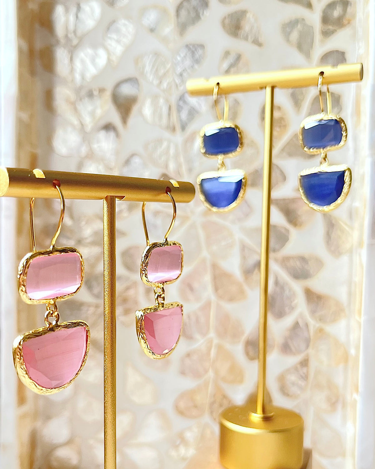 Double Geometric Swing Earrings