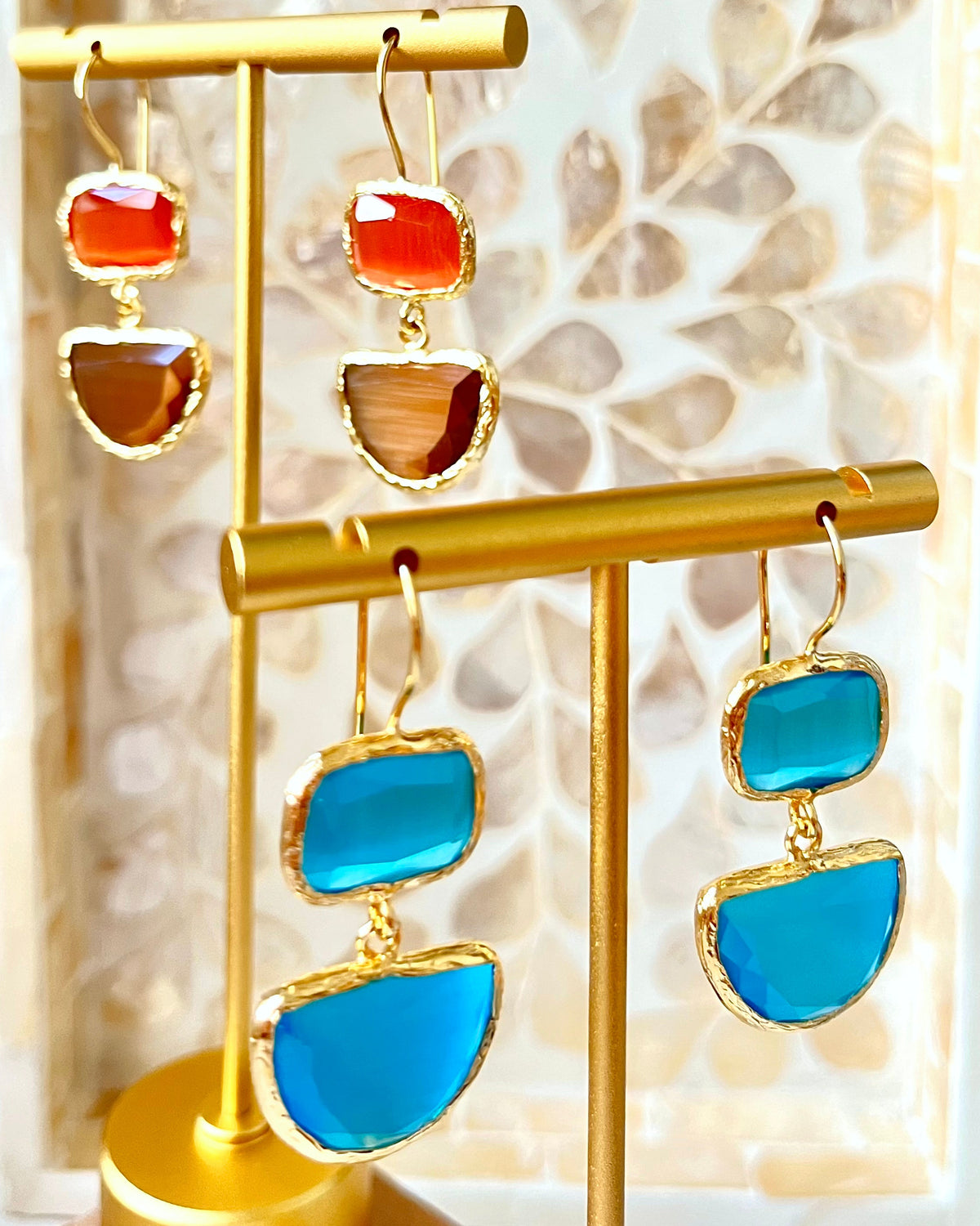 Double Geometric Swing Earrings
