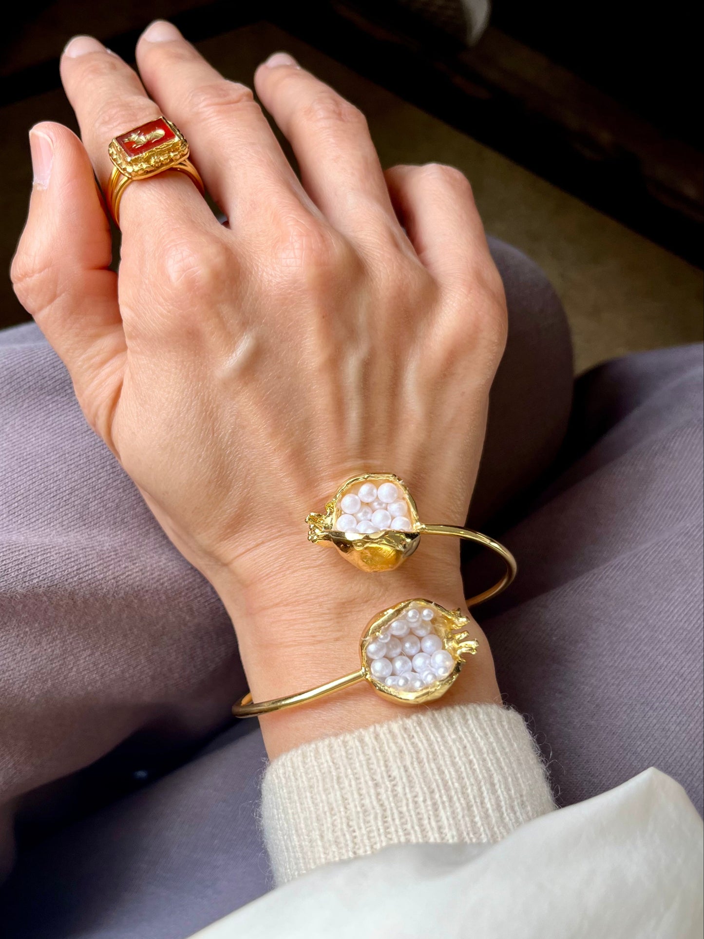Pomegranate Open End Bangle