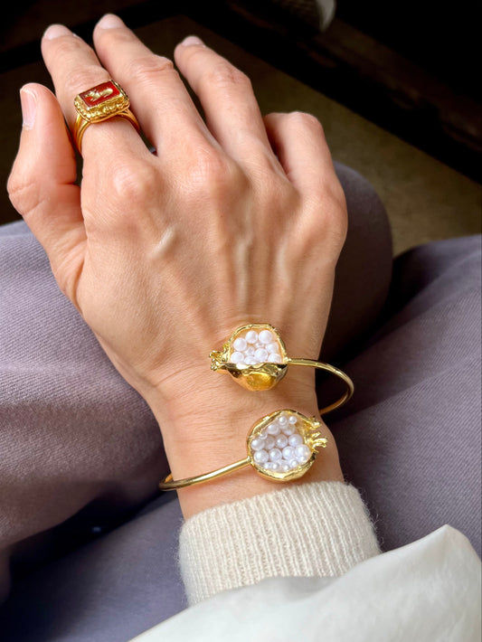 Pomegranate Open End Bangle
