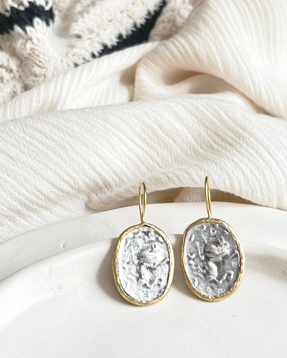 Mermaid Roman Coin Drop Earrings