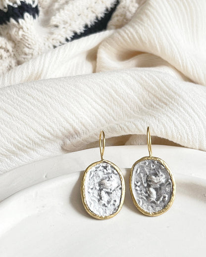 Mermaid Roman Coin Drop Earrings