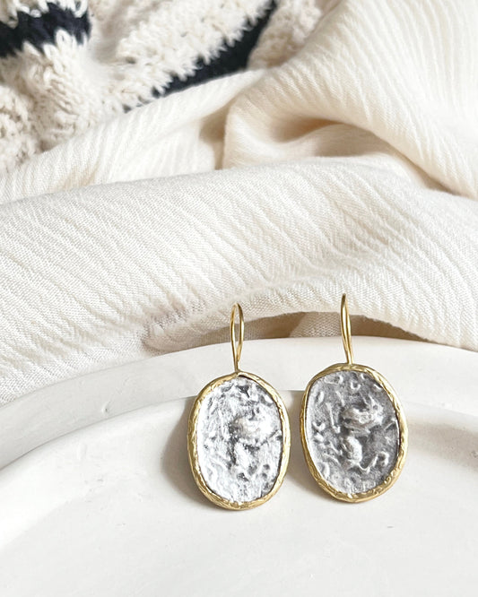 Mermaid Roman Coin Drop Earrings