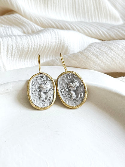 Mermaid Roman Coin Drop Earrings